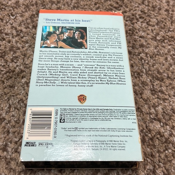 My blue Heaven, VHS, 1990 Steve Martin, Rick Moranis videotape - Picture 2 of 5